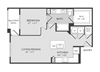 1BR 1BA (719 SF)